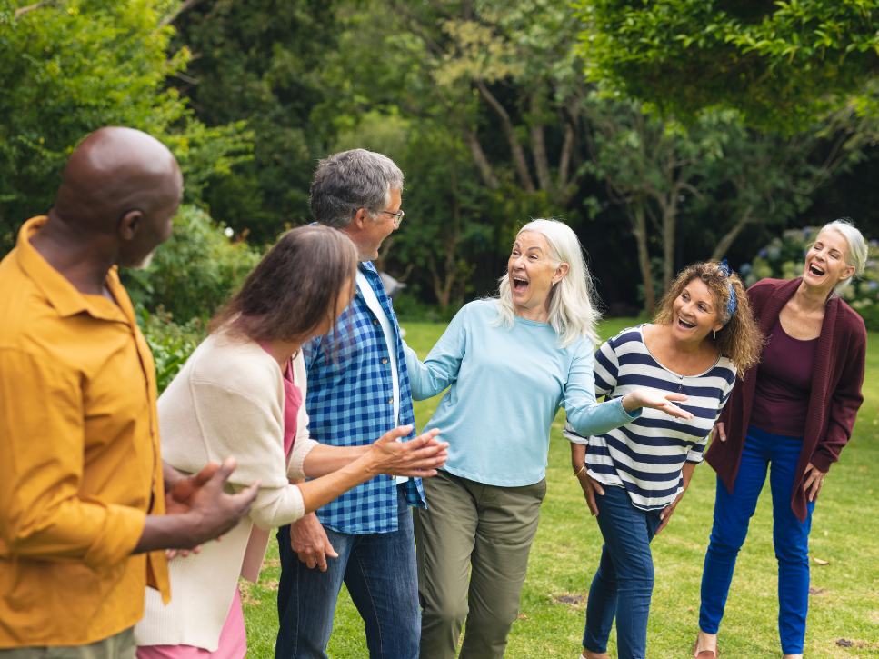 Group of senior with active social life