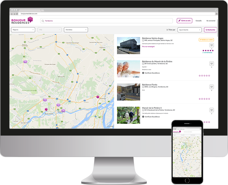 previsualisation du site sur divers appreils